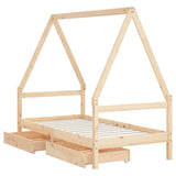 Kids Bed Frame with Drawers 80x160 cm Solid Wood Pine 834474