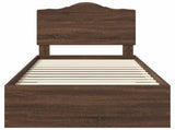 Bed Frame with Headboard Brown Oak 100 x 200 cm Engineered Wood 3413645