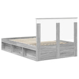 Bed Frame Grey Sonoma 120 x 190 cm Solid Pine Wood 3411042