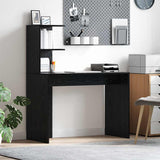 Desk with Shelf Black Oak 102 x 50 x 124 cm Engineered Wood 869355