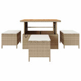 Garden Dining Set Beige Poly Rattan 42007923