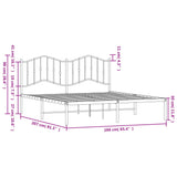 Metal Bed Frame without Mattress with Headboard Black 160x200cm 373792