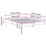 Bed Frame Grey Sonoma Engineered wood, Solid eucalyptus wood, Plywood 3328713