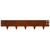 Lawn Edging 20 pcs 100 x 20 cm Steel Rusty 8008599