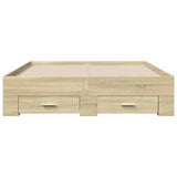 Bed Frame Sonoma Oak Engineered Wood Double Bed Frame 3280407
