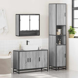 3 Piece Bathroom Furniture Set Grey Sonoma Engineered Wood 3301103