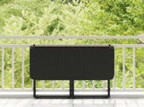 Folding Garden Table Black 90x51x75 cm Poly Rattan 4108254