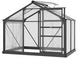 6 x 4ft Polycarbonate Greenhouse, Large Walk-In Green House with Slide Door and Window, Garden T3398P377664