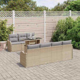 Garden Sofa Set with Cushion Manual 8 pcs Beige Poly rattan 3357143