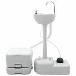 Camping Toilet 2 pcs Grey and White 50.5 x 33 x 103 cm 42001433
