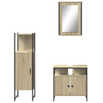 ZNTS 3 Piece Bathroom Furniture Set Sonoma Oak Engineered Wood 3214816