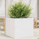 Garden Planter White 80x80x68.5 cm Solid Wood Pine 3282480