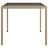 Garden Table Beige 90 x 90 x 75 cm Poly Rattan 362536