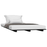 Bed Frame without Mattress Black 100x200 cm Solid Wood Pine 824557