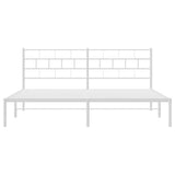 Metal Bed Frame without Mattress with Headboard White 193x203cm 355714