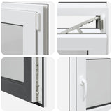 Basement Window RISOR 80 x 60 cm PVC and Glass Anthracite 42047282