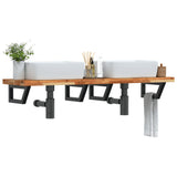 Basin Shelf Wall Mounted Steel and Solid Wood Acacia 3302751