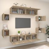 8 Piece TV Cabinet Set Sonoma Oak Engineered Wood 3114216