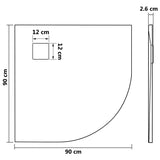 Shower Base Tray SMC Brown 90x90 cm 148929