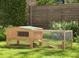 Wooden Rabbit Hutch Guinea Pig hutch House 2 Tier with Rabbit Run for Outdoor Garden Backyard, 85 x T3398P347536