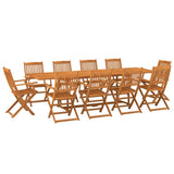 11 Piece Garden Dining Set 280x90x75 cm Solid Wood Acacia 3086990