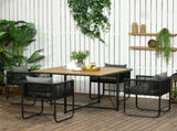 4 Seater Rattan Cube Garden Furniture Set, Rattan Dining Set with Cushions, Outdoor Dining Table and T3398P317831