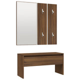 Hallway Furniture Set Brown Oak Engineered Wood 3120199