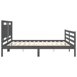 Bed Frame without Mattress Grey 200x200 cm Solid Wood 3194073