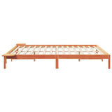 Bed Frame with Side Tables Wax Brown 200 x 210 cm 873237