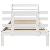 Bed Frame White Solid pine wood, Plywood Small Single Modern 3306838