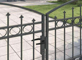 Fence Gate ASSEN 401 x 175.5 cm Steel Grey Lockable 42008942