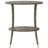Reclining Garden Chairs 2 pcs with Table Grey Poly Rattan 365709