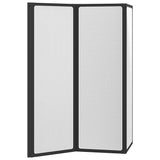 Shower Screen Folding Black 120 x 2 x 117 cm Aluminium 42009754