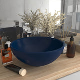 Luxury Bathroom Basin Round Matt Dark Blue 32.5x14 cm Ceramic 146968