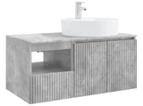 Bathroom Furniture Set 2 pcs Concrete Grey Engineered Wood 3404077