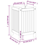 Garden Planter with Liner 31x31x50 cm Solid Wood Acacia 366430