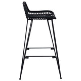 Bar Stool 2 pcs Black 44 x 46 x 91 cm Rattan and Steel 42033205