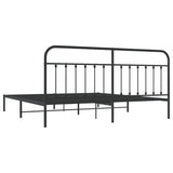 Bed Frame Black Powder-Coated Steel Double Industrial Bed Frame 352585