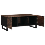 Coffee Table Brown and Black 100 x 54 x 40 cm Solid Acacia wood 4018020