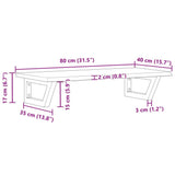 Basin Shelf Wall Mounted Steel and Solid Wood Oak 3302546