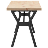 Coffee Table Y-Frame 160x40x45.5 cm Solid Wood Pine and Steel 3282778