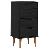 Chest of Drawers MOLDE Black 40 x 35 x 82 cm Solid Pine Wood 42020935