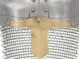 Crusader Knight Helmet Antique Replica LARP Silver Steel 286222