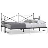 Daybed with Trundle without Mattress Black 90x190 cm Steel 4104674