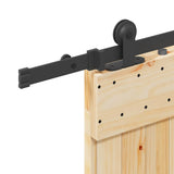 Sliding Door with Hardware Set 70x210 cm Solid Wood Pine 3332664