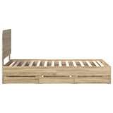 Bed Frame with Drawer Sonoma Oak 90 x 200 cm Engineer Wood 3412632