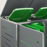 Wheelie Bin Storage Grey 276 x 77.5 x 112.5 cm Stainless Steel 3422245