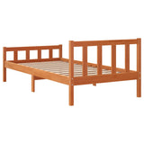 Bed Frame without Mattress Wax Brown 75x190 cm Small Single Solid Wood Pine 844389