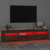 TV Cabinet with LED Lights Brown Oak 195x35x40 cm 3152745