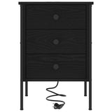 Bedside Cabinet Black Oak 42 x 41 x 61 cm Engineered Wood 859480